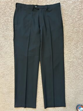 Haggar Eclo Stria Classic Fit Black Men's Dress Pants size 38 x 32